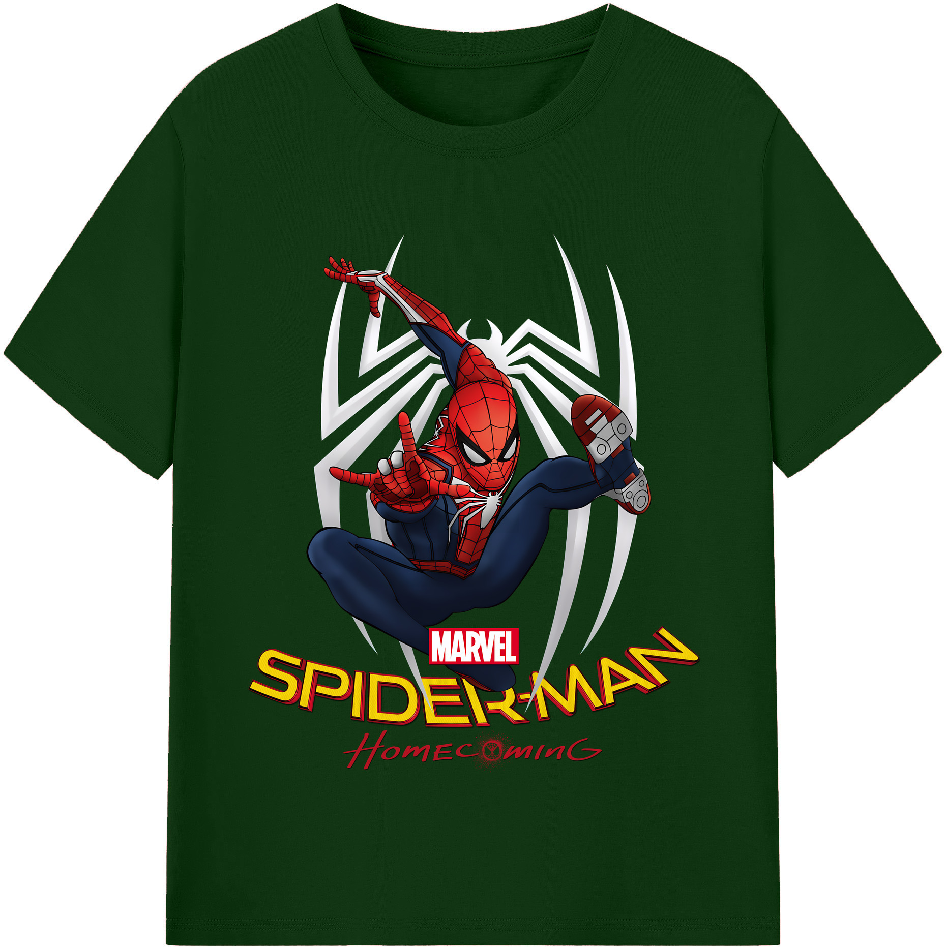 （画像用） Spider Man スパイダーマン 綿100％半袖Tシャツ（フロントプリント）